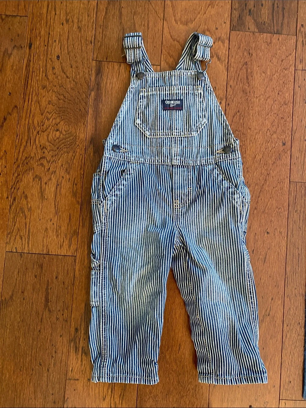Osh Kosh B’gosh denim striped overalls-12 mos